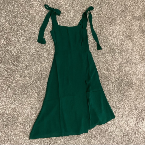BEST Reformation Twilight Midi Dress Sz2/2p Emerald Green Wedding Cocktail - Picture 5 of 9